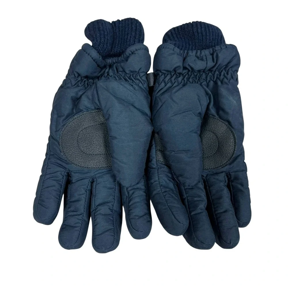 Thinsulate Insulation Gloves Boys Navy Blue Knit Cuffs Fleece Lined Size M